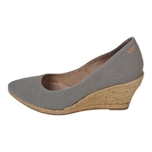 Viscata Roses Ash Grey Canvas Espadrille Wedge EU 39 US 8